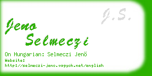 jeno selmeczi business card